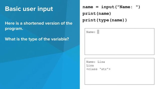 Intro Python- User Input смотреть онлайн