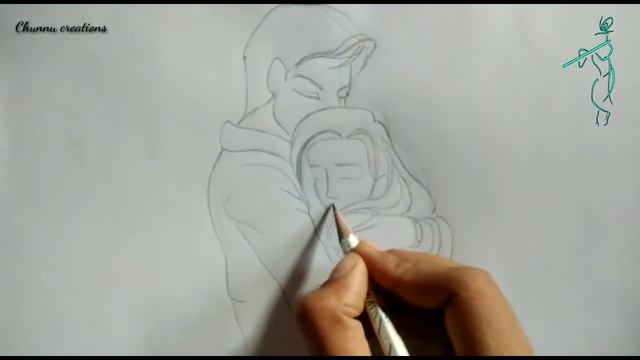 How to draw romantic hugging couple sketch || Boy & Girl hugging scenary drawing смотреть онлайн