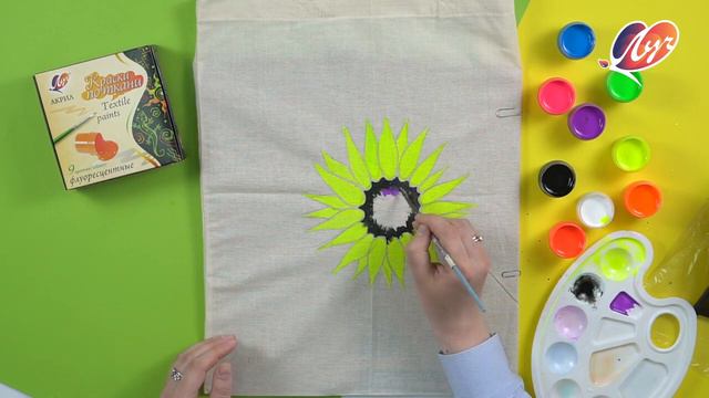 Рисуем на сумке ПОДСОЛНУХ! смотреть онлайн