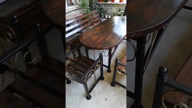 Комплект садовой мебели из профильной трубы своими руками. Стол, скамейки, кресла. смотреть онлайн