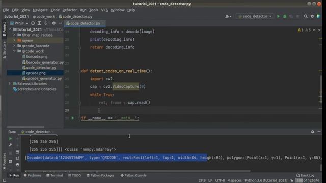 Quick way of QRcode and Barcode Detection in Real Time using openCV Python. смотреть онлайн