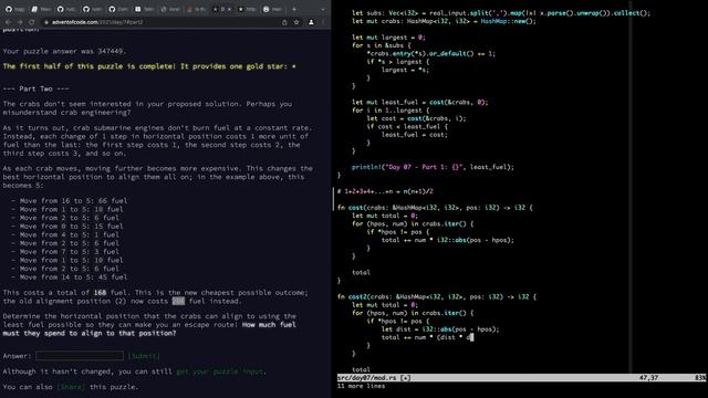 Advent Of Code 2021 [Rust Language] - Day 7 смотреть онлайн