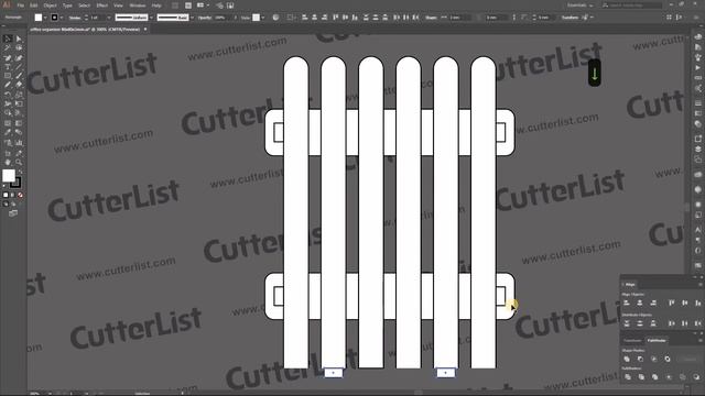 Векторный макет, 2D Дизайн лазерного реза, Органайзер для карандашей, для начинающих, illustrator смотреть онлайн