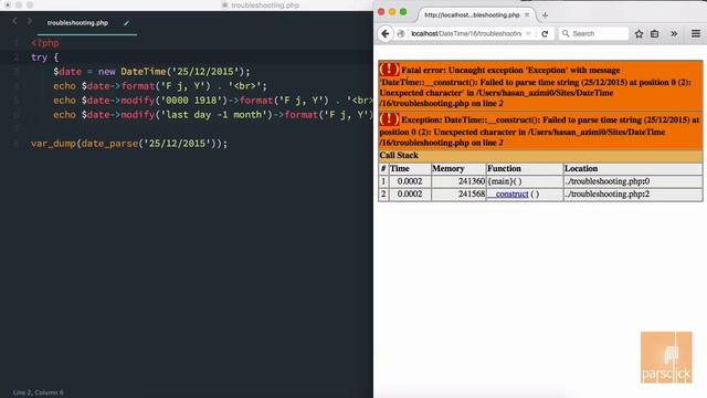 ۱۶- متود date_parse در DateTime در پی اچ پی смотреть онлайн
