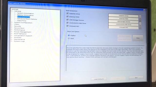 How to enter and configure the BIOS Dell Latitude E5250 laptop to install WINDOWS 7, 8,10 from a US смотреть онлайн