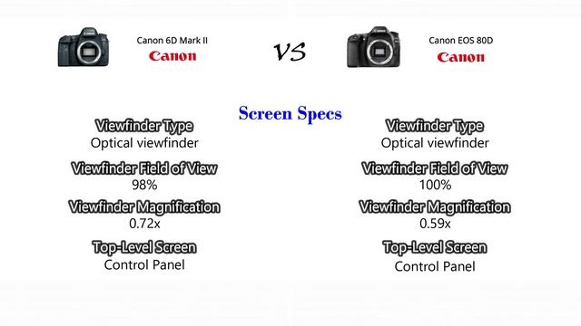 Canon EOS 6D Mark II VS Canon EOS 80D смотреть онлайн