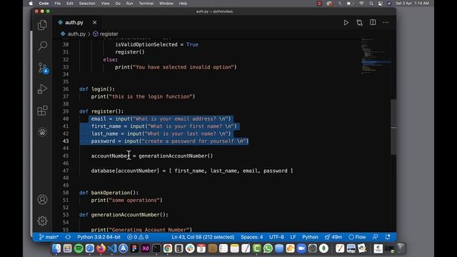 Python - 22 Basic Auth, Account Number Generation and Registration смотреть онлайн