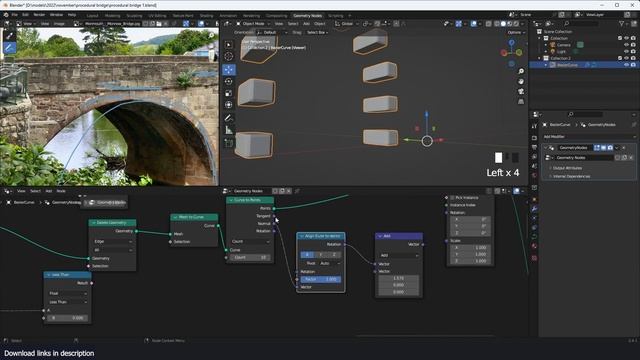 procedural medieval bridge generator geometry nodes tutorial for beginners смотреть онлайн