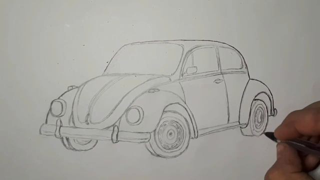 .Как нарисовать поэтапно Volkswagen Beetle (ЖУК) смотреть онлайн