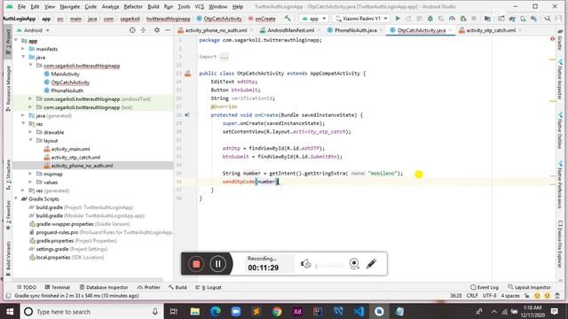 lattest firebase phone no authentication using android studio смотреть онлайн