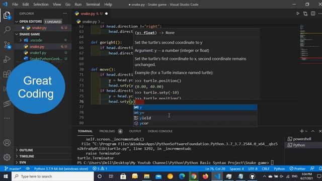Python Game | Snake Game Python 3 ? | Basic Project 2021 смотреть онлайн