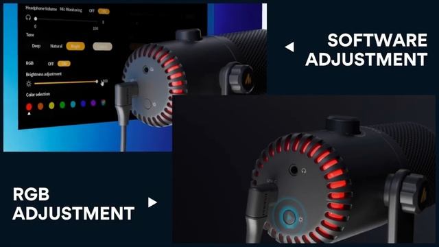 Maono DM30 универсальный конденсаторный микрофон / MAONO DM30 Programmable RGB Gaming Microphone смотреть онлайн