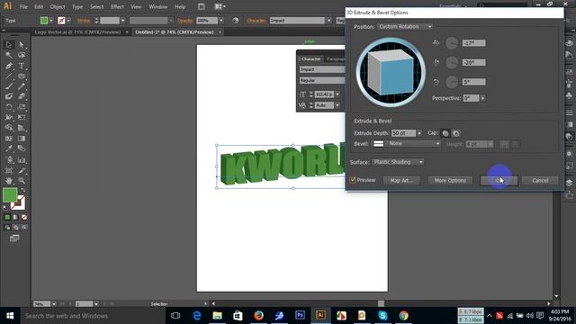 3d Text in Adobe Illustrator 2016/2017 смотреть онлайн
