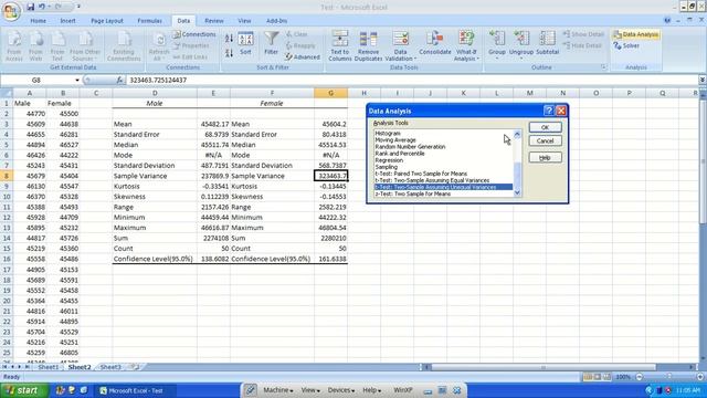 Megastat in Excel (Part-10: Descriptive Statistics and Two Independent sample t-test) смотреть онлайн