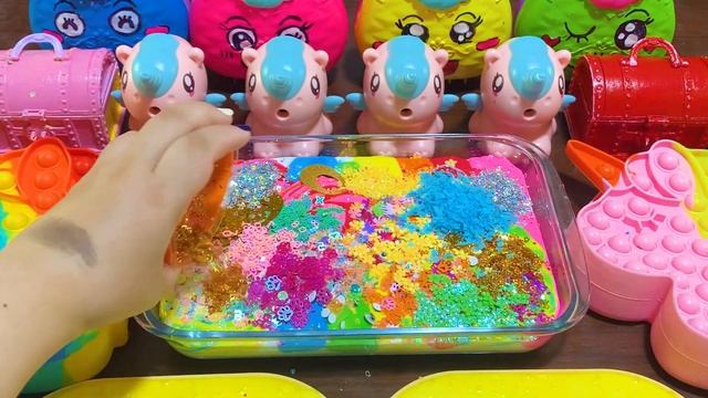 INTERESTING WITH CLAY, GLITTER, MAKEUP & RAINBOW !Mixing Random into GLOSSY Slime #2091 смотреть онлайн