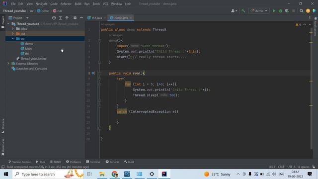 multi threading throw extending the Thread class in java programming language. (2nd video ) смотреть онлайн