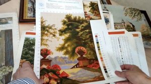 вышивальные посиделки, в гостях у подруги Елены , работы вышитые палитрой Гамма