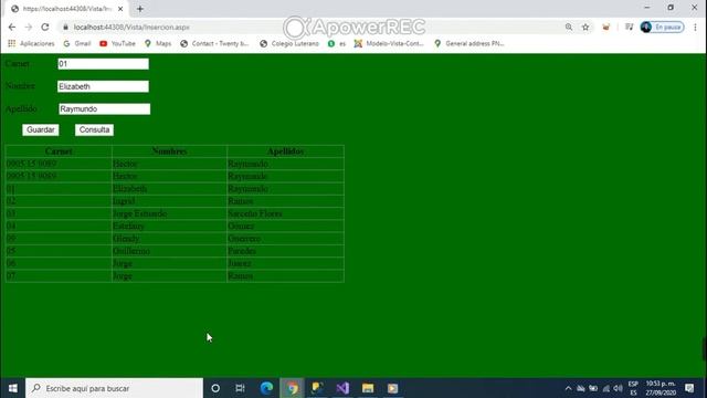 Insertar y consultar C#, Visual Studio 2019, conexión con SQL server смотреть онлайн