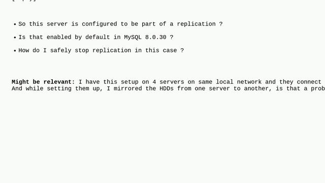 Dba: Is replication on by default on MySQL 8.0.30 ? How to stop it? смотреть онлайн