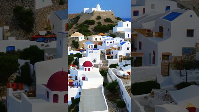 Patmos (Chora) by AI. #greece #patmos #ai #aiartcommunity #artificialintelligence #aiart #drone #dj смотреть онлайн