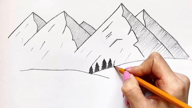 Как Нарисовать Пейзаж Карандашом | Простой способ нарисовать Пейзаж смотреть онлайн