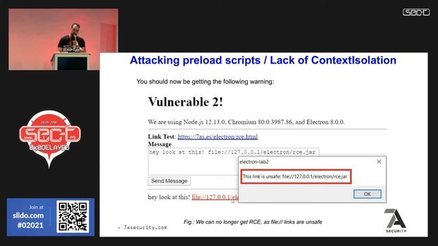 SEC-T 0x0D: Abraham Aranguren - JavaScript on the Desktop? RCE in Electron Applications смотреть онлайн