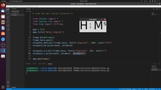 Programa un reloj digital en Python смотреть онлайн