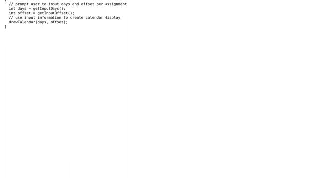 Code Review: Create monthly calendar with number of days and offset (day of week) as user input смотреть онлайн