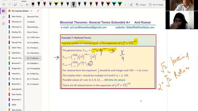 Binomial Terms Extended Part 2 GCSE A IBSL Ap Pre Calculus Anil Kumar Student Amy in London смотреть онлайн