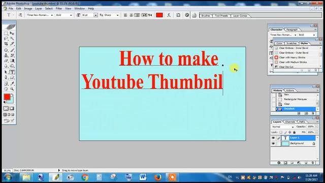 How To Make a Thumbnail For YouTube With Photoshop CS7 In 2017! смотреть онлайн