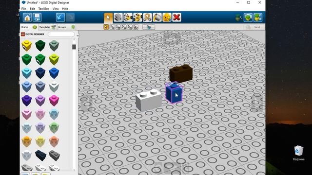 LEGO Digital Designer знакомство с блоками - размещение и вращение смотреть онлайн