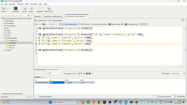 Mongo DB CRUD (Create | Insert | Find | Update | Delete) Basic Queries | Mongo DB | Studio 3T смотреть онлайн