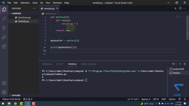 (python lambda(2)) - صفر تا صد پایتون - قسمت شصت و هشت смотреть онлайн
