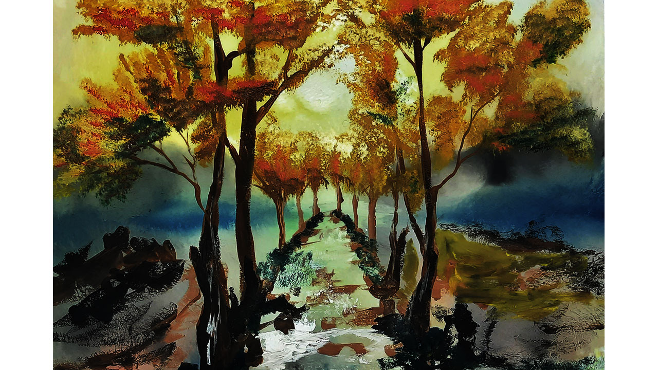 Как нарисовать осенний парк. Как нарисовать осенний пейзаж гуашью. Рисуем осень с детьми. смотреть онлайн