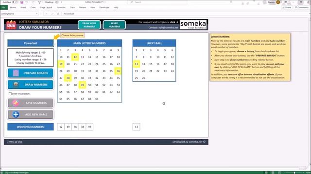 Lottery Simulator Excel Template | Lottery Simulator In Excel!