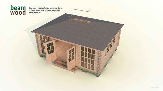 Беседка четырёхскатная 5х4 из бруса (сборка 3d) смотреть онлайн