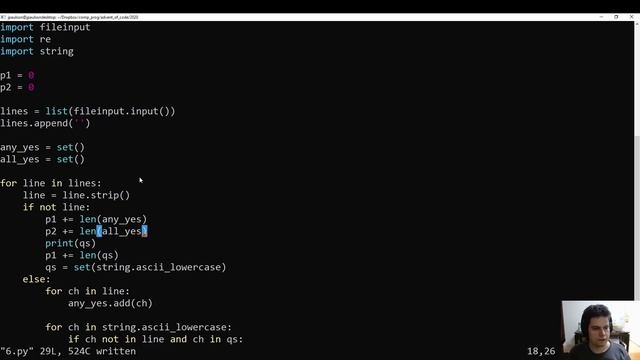 Advent of Code 2020 - Day 6 смотреть онлайн