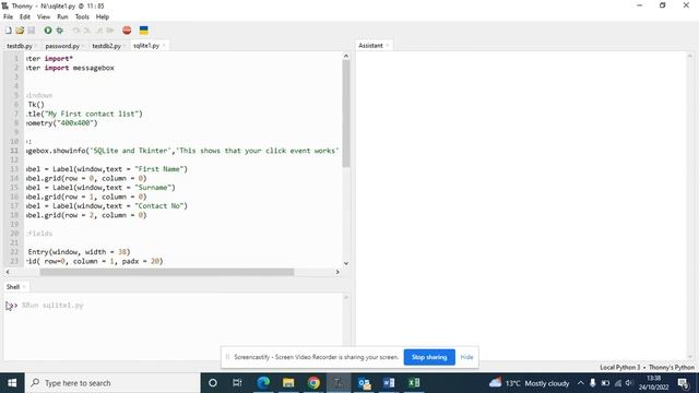Tkinter and Sqlite - Contact List App - Lesson 2 - Creating the Database смотреть онлайн