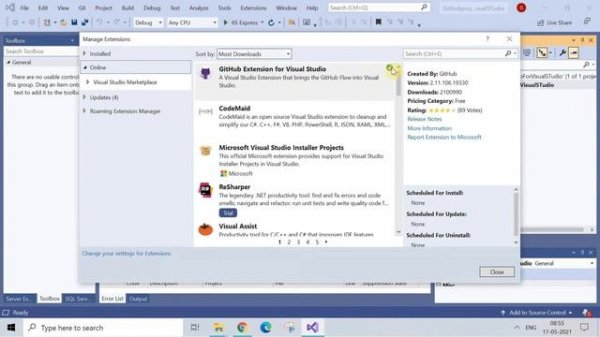 How to push | Upload your project on GitHub from Microsoft Visual Studio 2019 #Github