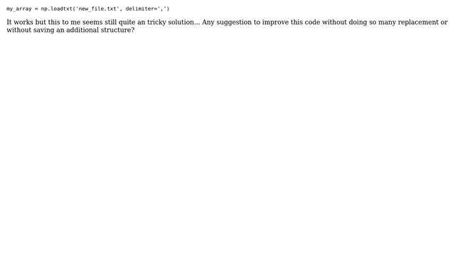 Code Review: Modify and import as numpy.ndarray a txt file in python (2 Solutions!!) смотреть онлайн