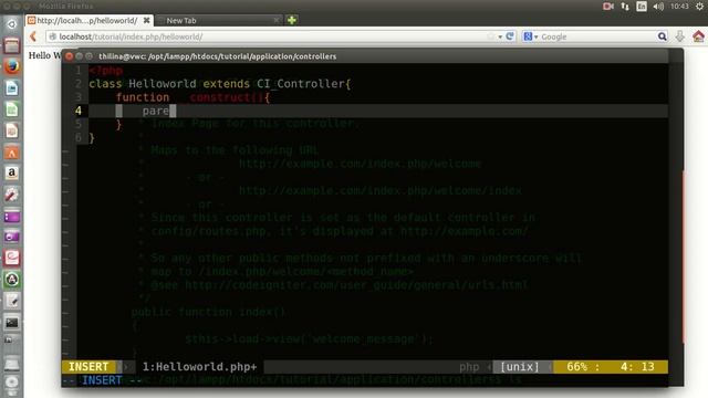 HelloWorld Controller Codeignitor смотреть онлайн