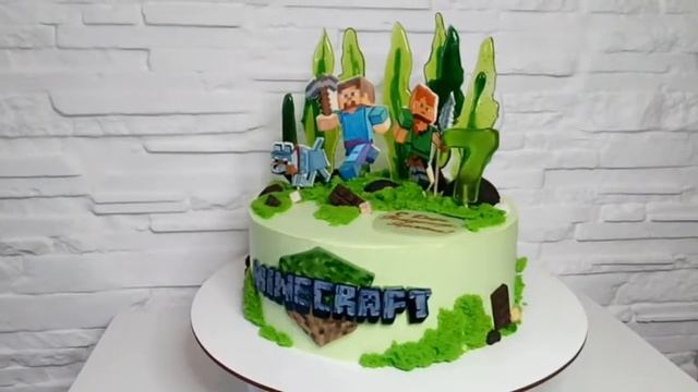 Торт в стиле Minecraft. Идея оформления. смотреть онлайн