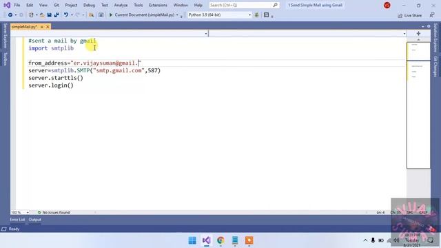 1 Send Simple Mail By Gmail in Python смотреть онлайн
