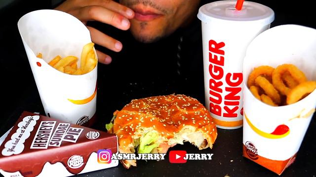 ASMR BURGER KING MUKBANG IMPOSSIBLE WHOPPER ONION RINGS FRIES NUGGETS EATING SHOW SOUNDS JERRY смотреть онлайн
