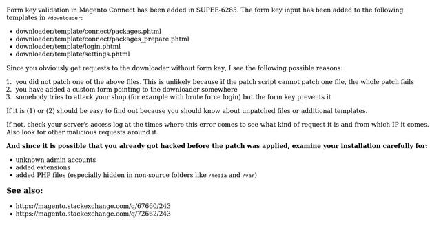 Magento: Undefined index: form_key in ... downloader/Maged/Model/Session.php on line 252 смотреть онлайн