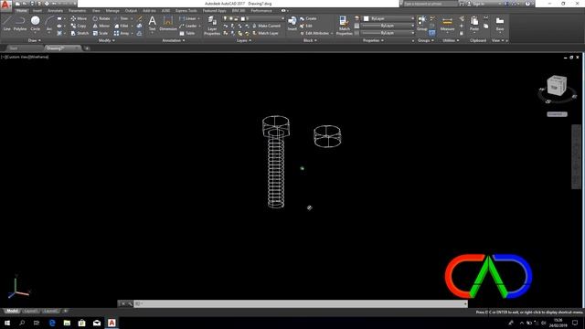 Tutorial Autocad - Membuat baut & Mur 3D ( 3D Bolt & Nut in Autocad) смотреть онлайн