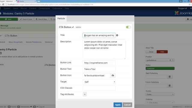 Gantry 5 - "Call-to-action Button" Particle (Oxygen) смотреть онлайн