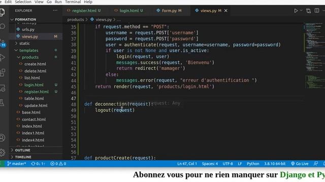 Apprendre Django| authentification, register, login, logout, |#31 formation Django-python смотреть онлайн