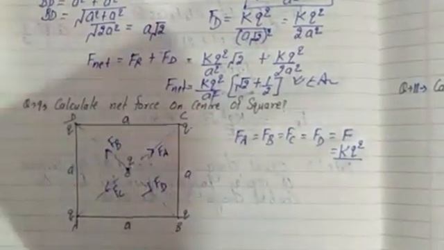 Numerical, Force on charges of Square, Chapter 1, Electric Charges and Fields, Class 12 Physics смотреть онлайн