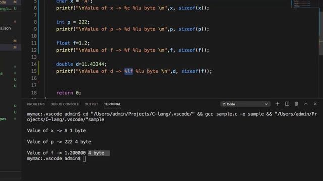 8 - Data types, size and format specifiers смотреть онлайн